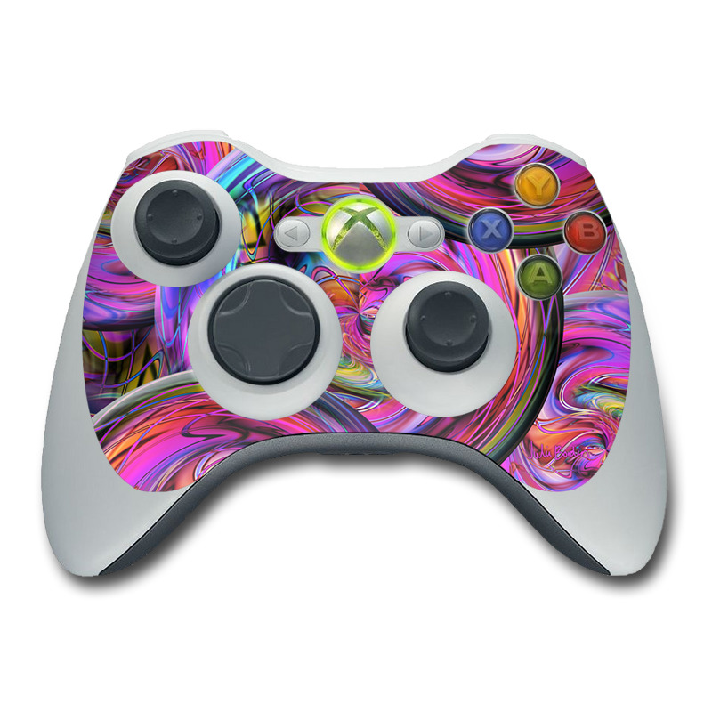 Xbox 360 Controller Skin design of Pattern, Psychedelic art, Purple, Art, Fractal art, Design, Graphic design, Colorfulness, Textile, Visual arts, with purple, black, red, gray, blue, green colors
