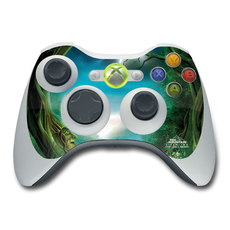 Xbox 360 Controller Skin design of Fractal art, Art, Organism, Fictional character, Earth, Cg artwork, with black, blue, green, gray colors