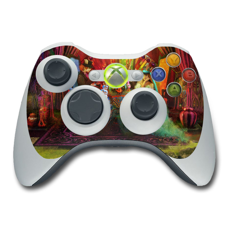 Xbox 360 Controller Skin design of Hindu temple, Temple, Art, Painting, Place of worship, Stage, Fictional character, with black, red, green, blue, gray colors