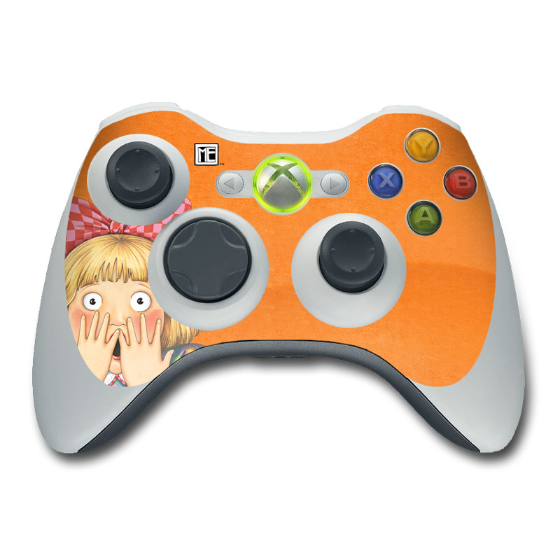 Xbox 360 Controller Skin design of Cartoon, Nose, Illustration, Poster, Art, Fiction, Book cover, Happy, Gesture, with orange, pink, gray, green, red, white colors