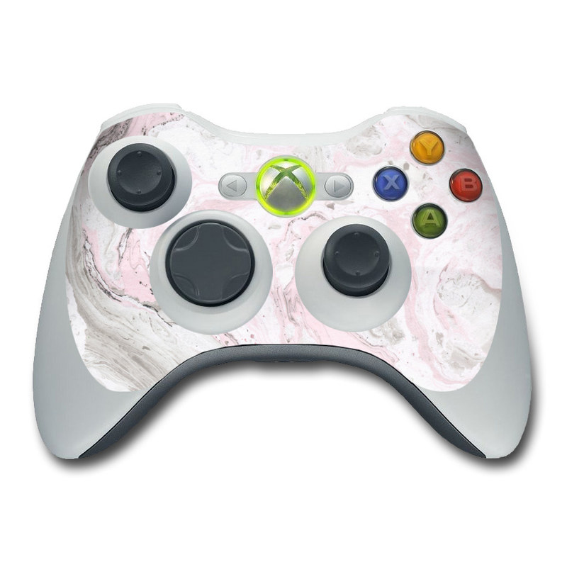 Xbox 360 Controller Skin design of White, Pink, Pattern, Illustration, with pink, gray, white colors