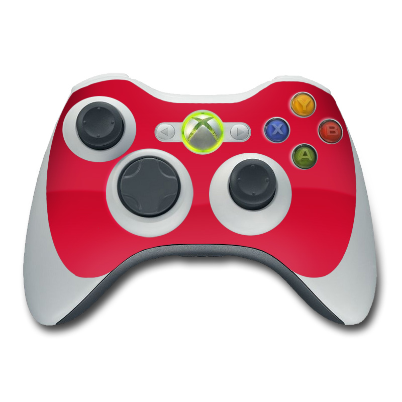 Xbox 360 Controller Skin design of Red, Pink, Maroon, Purple, Orange, Violet, Magenta, Material property, Font, Peach, with red colors