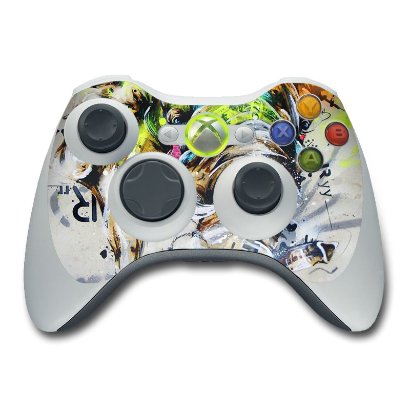 Xbox 360 Controller Skin design of Watercolor paint, Graphic design, Illustration, Acrylic paint, Art, Modern art, Painting, Visual arts, Paint, Graphics, with gray, black, green, red, blue colors