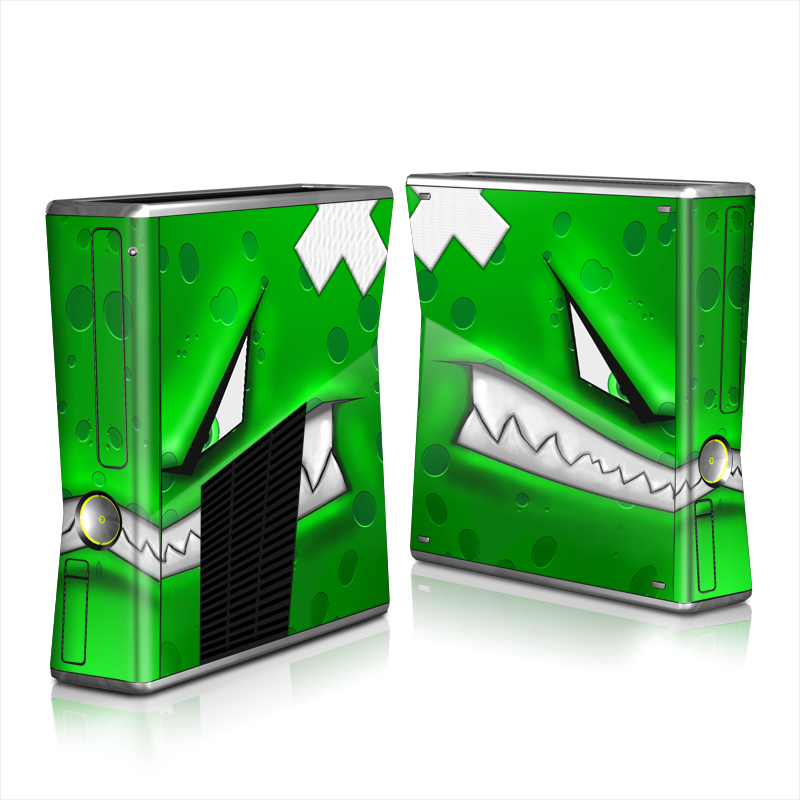 Xbox 360 S Skin design of Green, Font, Animation, Logo, Graphics, Games, with green, white colors