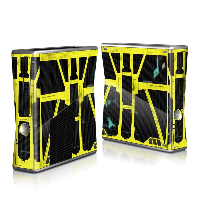 Xbox 360 S Skin design of Yellow, Green, Font, Pattern, Graphic design, with black, yellow, gray, blue, green colors