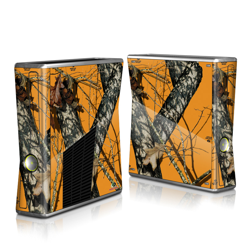 Xbox 360 S Skin design of Tree, Branch, Canoe birch, Woody plant, Plant, Leaf, Adaptation, Wildlife, Trunk, Birch family, with green, black, gray, red colors