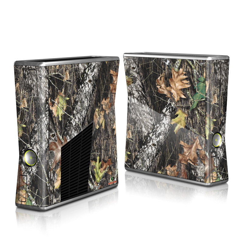Xbox 360 S Skin design of Leaf, Tree, Plant, Adaptation, Camouflage, Branch, Wildlife, Trunk, Root, with black, gray, green, red colors