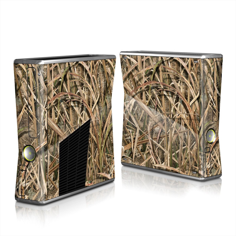 Xbox 360 S Skin design of Grass, Straw, Plant, Grass family, Twig, Adaptation, Agriculture, with black, green, gray, red colors