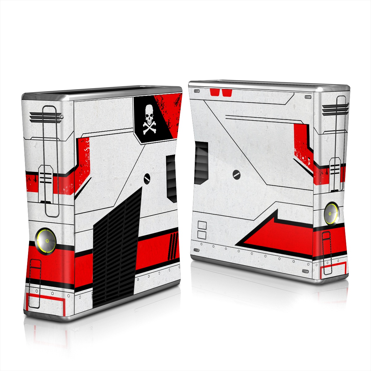 Xbox 360 S Skin design of Floppy disk, Technology, Electric red, Fictional character, with white, red, black, gray colors