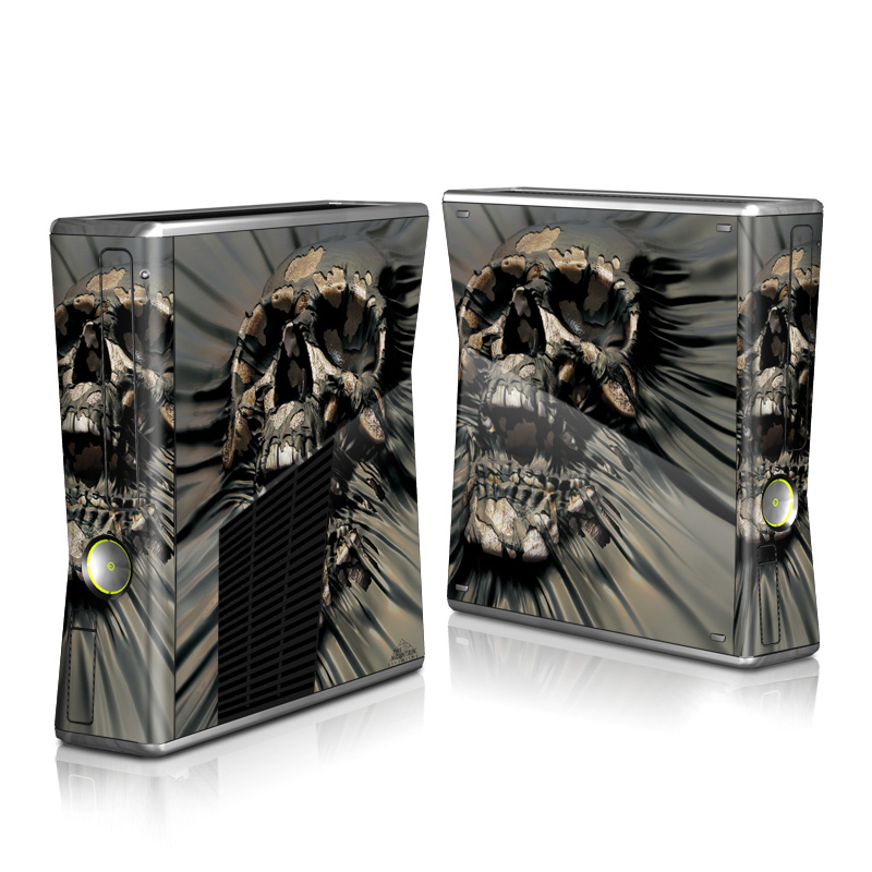 Xbox 360 S Skin design of Cg artwork, Fictional character, Illustration, Demon, Fiction, Supervillain, Mythology, Art, with black, green, gray, red colors