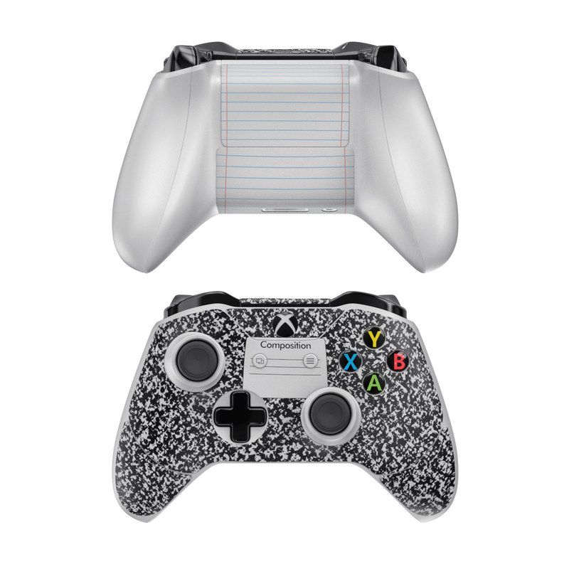 Xbox One Controller Skin design of Text, Font, Line, Pattern, Black-and-white, Illustration, with black, gray, white colors