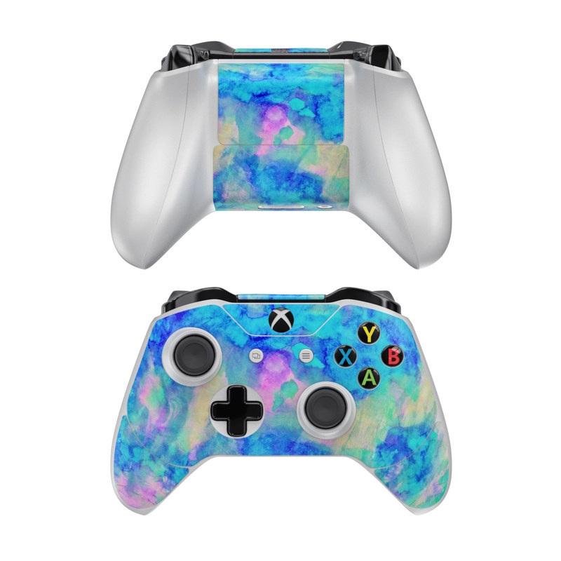 purple and blue xbox controller