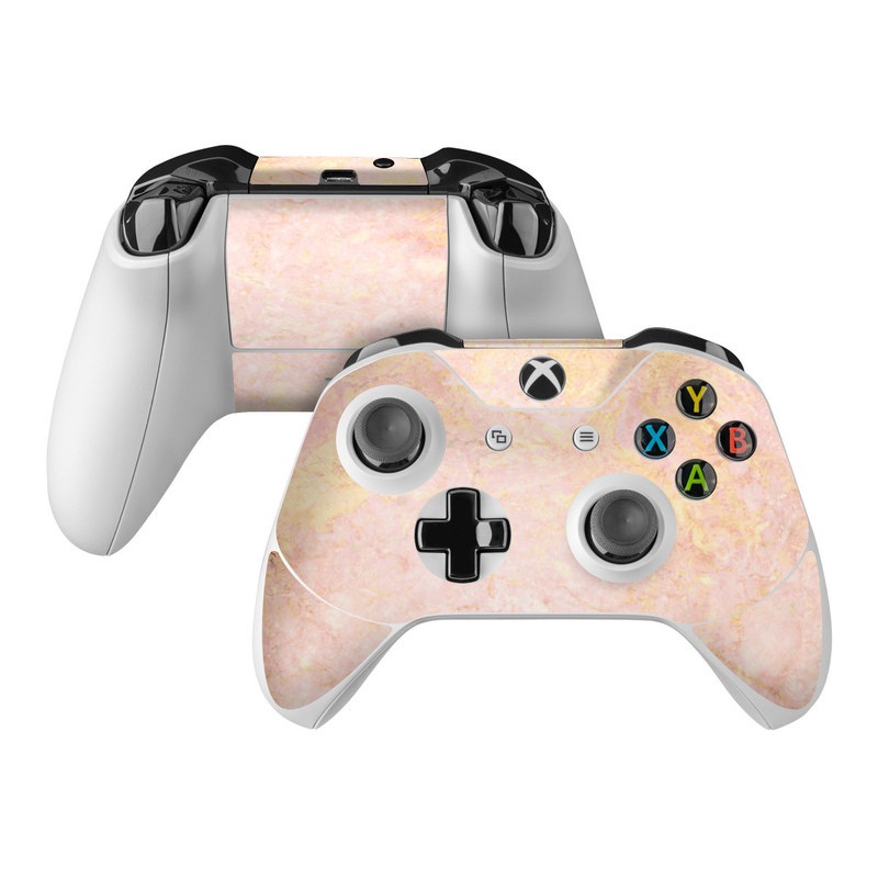 Xbox One Controller Skin design of Pink, Peach, Wallpaper, Pattern, with pink, yellow, orange colors
