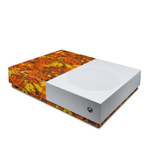 Digital Orange Camo Xbox One S All Digital Edition Skin