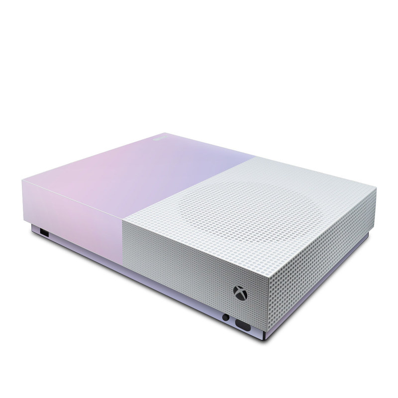 Xbox One S All Digital Edition Skin design of White, Blue, Daytime, Sky, Atmospheric phenomenon, Atmosphere, Calm, Line, Haze, Fog, with pink, purple, blue colors