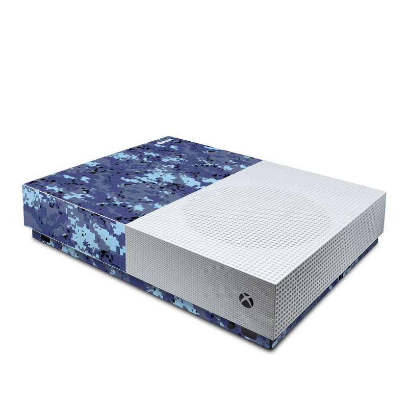 Xbox One S All Digital Edition Skin design of Blue, Purple, Pattern, Lavender, Violet, Design, with blue, gray, black colors