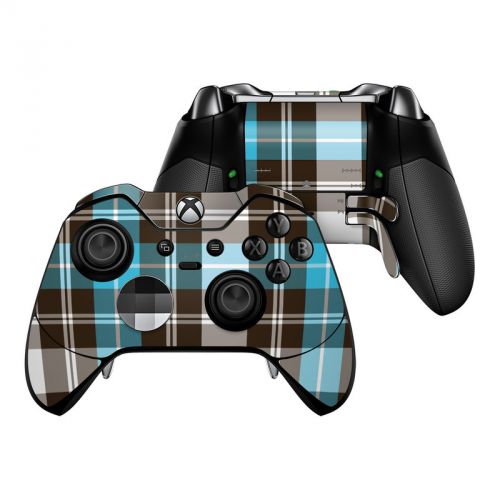 Turquoise Plaid Xbox One Elite Controller Skin