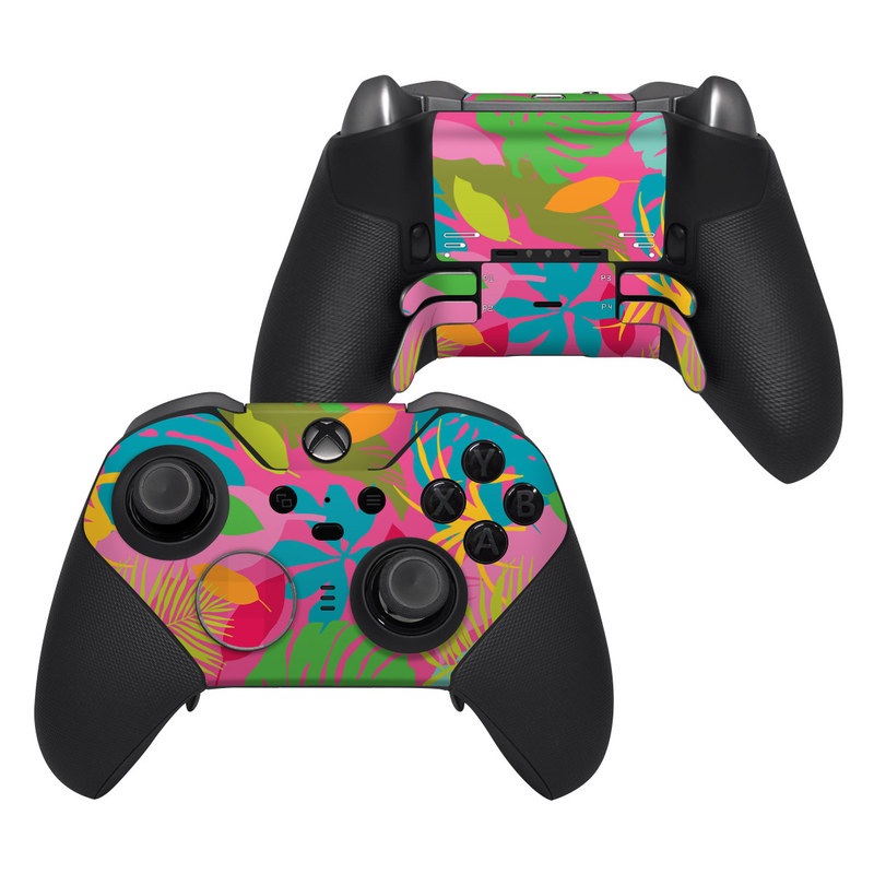 Xbox Elite Controller Series 2 Skin design of Organism, Pink, Rectangle, Magenta, Aqua, Art, Symmetry, Pattern, Painting, Electric blue, with pink, green, blue, yellow, orange, red colors