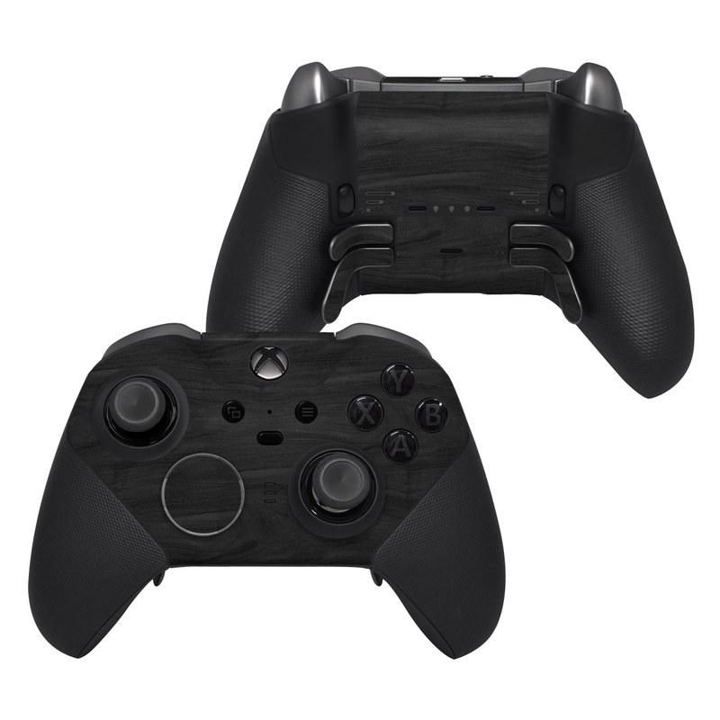 Xbox Elite Controller Series 2 Skin design of Black, Brown, Wood, Grey, Flooring, Floor, Laminate flooring, Wood flooring, with black colors
