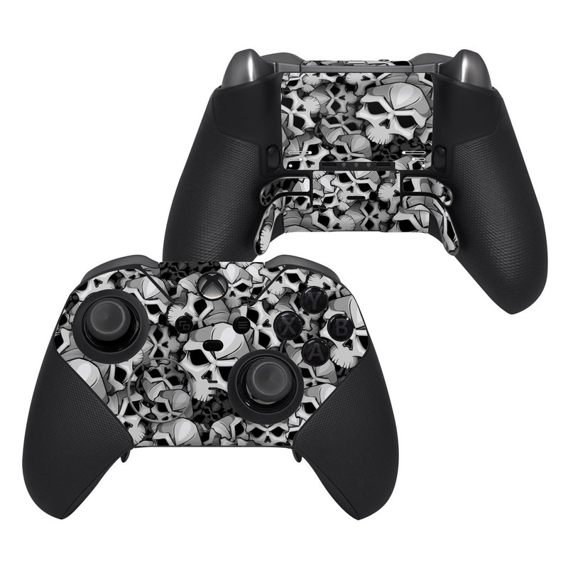 Xbox Elite Controller Series 2 Skin design of Pattern, Black-and-white, Monochrome, Ball, Football, Monochrome photography, Design, Font, Stock photography, Photography, with gray, black colors