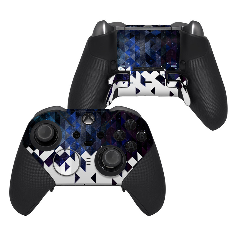 Xbox Elite Controller Series 2 Skin design of Text, Pattern, Graphic design, Font, Purple, Design, Line, Triangle, Logo, Graphics with black, blue, white colors