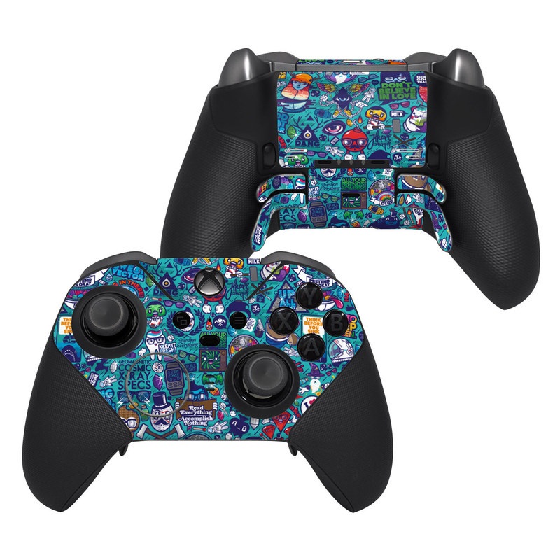 Xbox Elite Controller Series 2 Skin design of Art, Visual arts, Illustration, Graphic design, Psychedelic art with blue, black, gray, red, green colors
