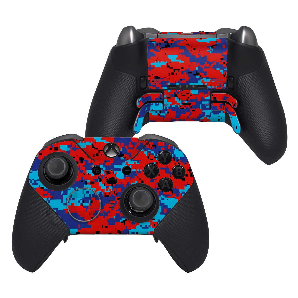 Xbox Elite Controller Series 2 Skin design of Blue, Red, Pattern, Textile, Electric blue, with blue, red colors