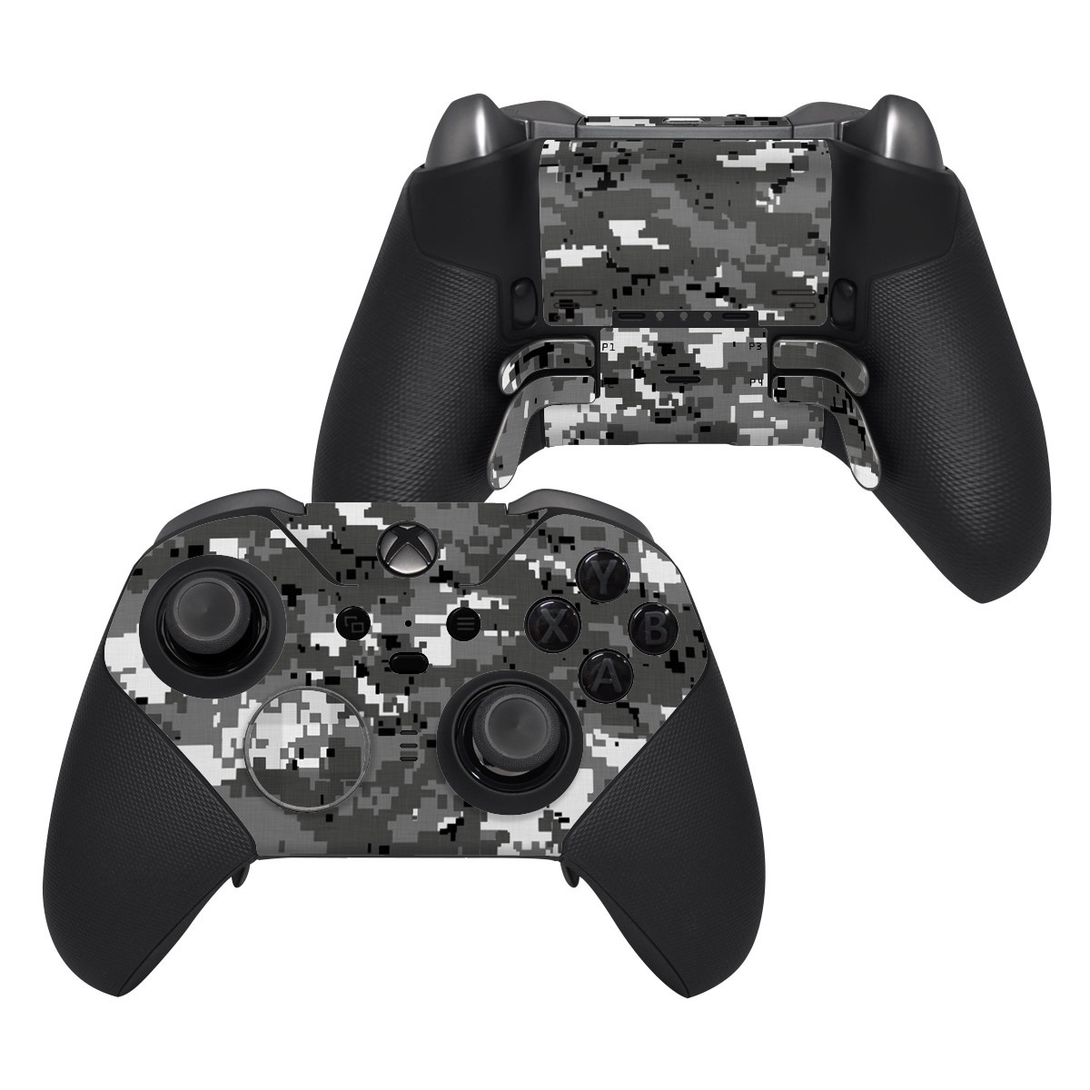Xbox Elite Controller Series 2 Skin design of Military camouflage, Pattern, Camouflage, Design, Uniform, Metal, Black-and-white, with black, gray colors