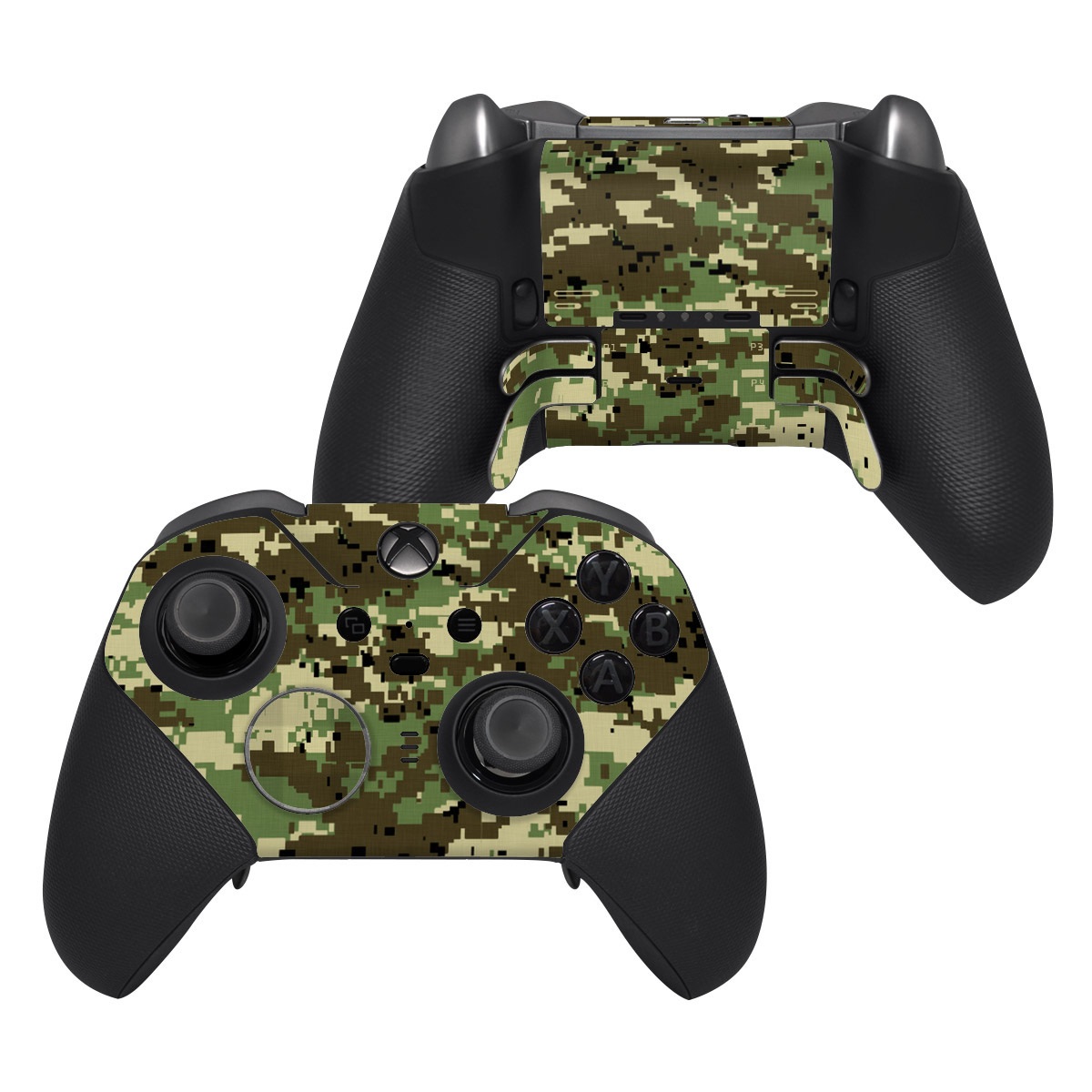 Xbox Elite Controller Series 2 Skin design of Military camouflage, Pattern, Camouflage, Green, Uniform, Clothing, Design, Military uniform, with black, gray, green colors