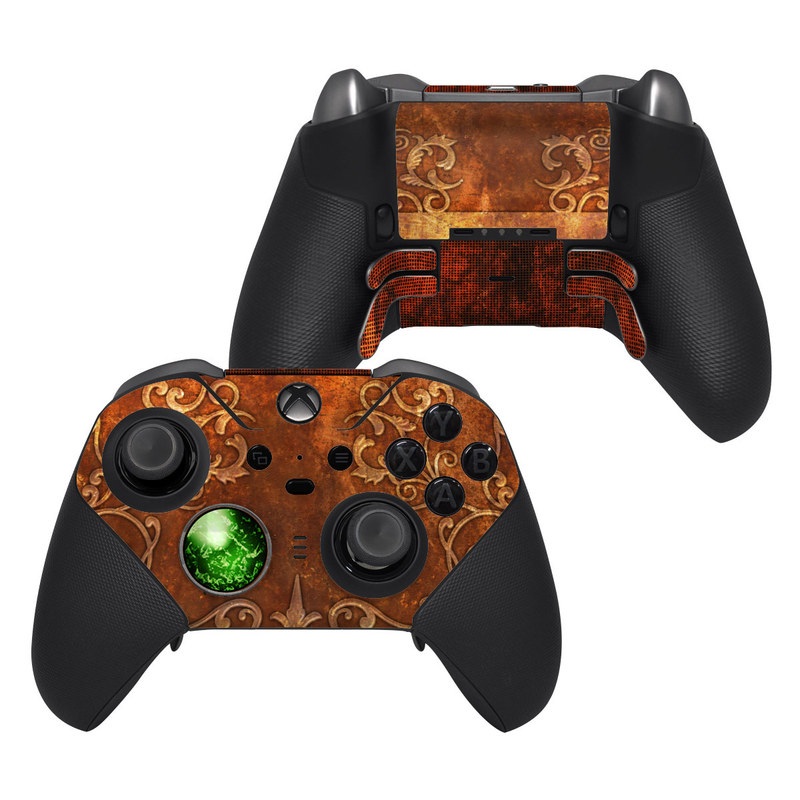 Xbox Elite Controller Series 2 Skin design, with brown, red, yellow, green, orange colors