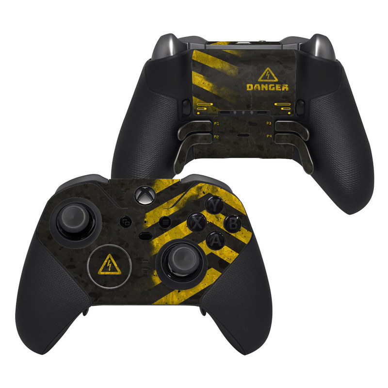 Xbox Elite Controller Series 2 Skin design of Colorfulness, Road surface, Yellow, Rectangle, Asphalt, Font, Material property, Parallel, Tar, Tints and shades, with black, gray, yellow colors