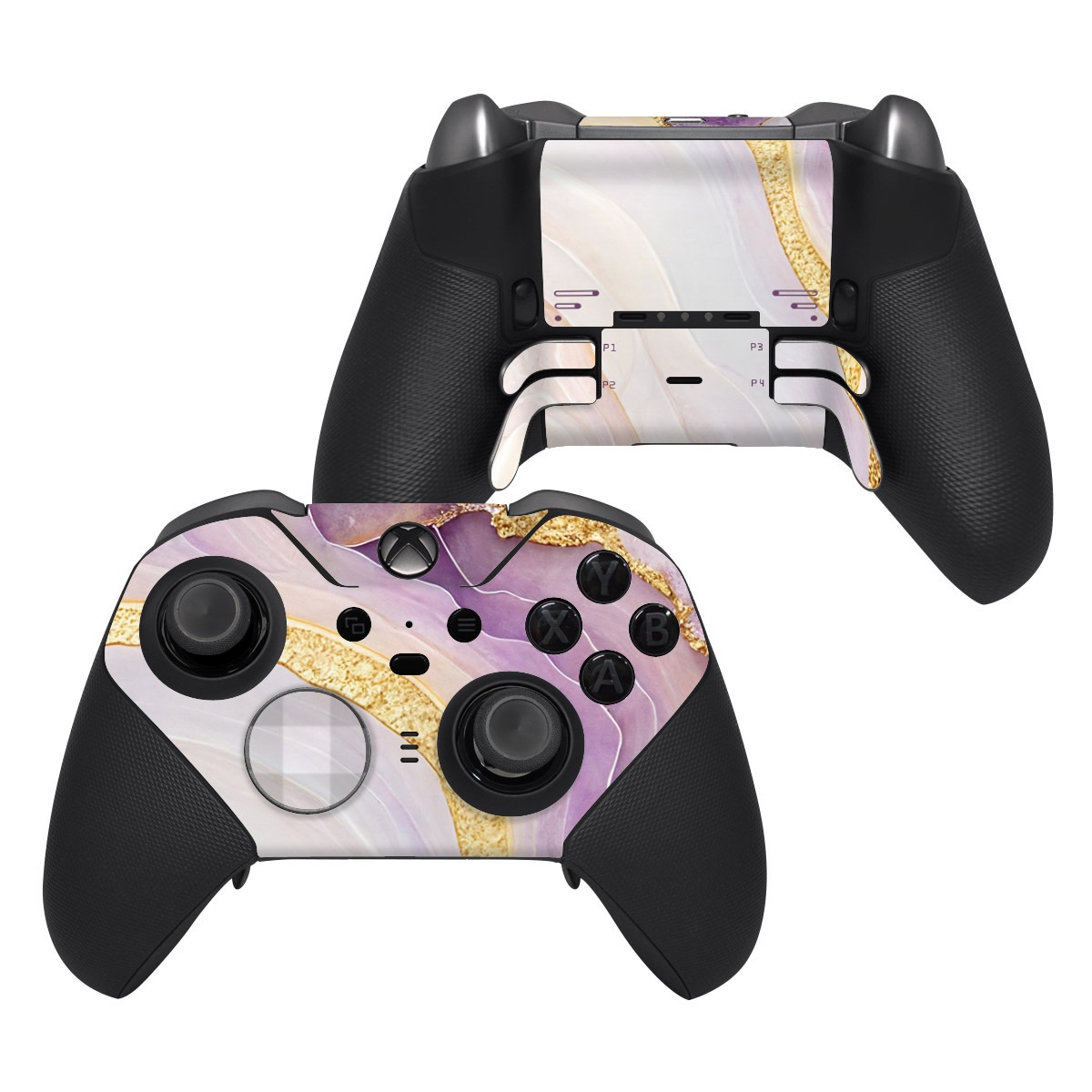 Xbox Elite Controller Series 2 Skin design of Purple, Dishware, Violet, Art, Pattern, Serveware, Painting, Metal, Circle, Ceiling, with purple, white, yellow, orange colors