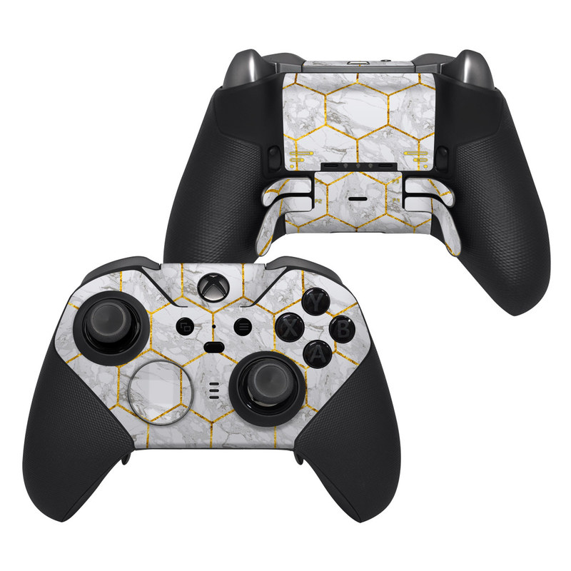 Xbox Elite Controller Series 2 Skin design of Pattern, Tile flooring, Line, Tile, Design, Flooring, Floor, with white, black, brown colors