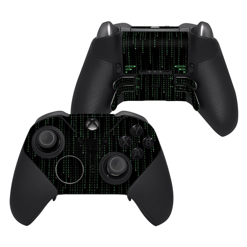 Xbox Elite Controller Series 2 Skin design of Green, Black, Pattern, Symmetry, with black colors