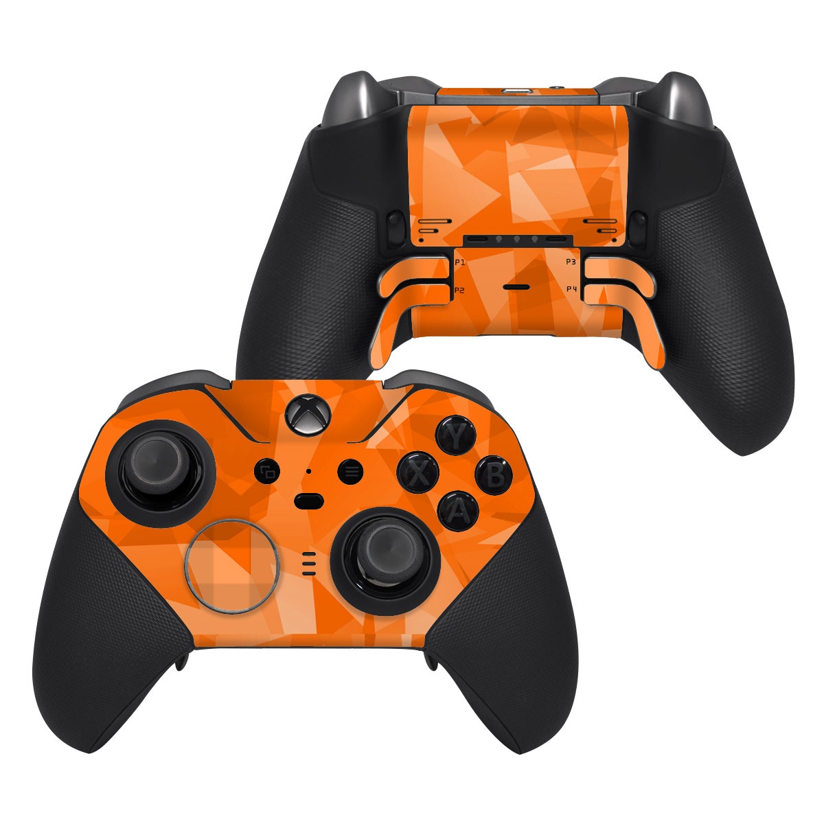 Xbox Elite Controller Series 2 Skin design of Orange, Pattern, Peach, Line, Design, Triangle, with orange colors