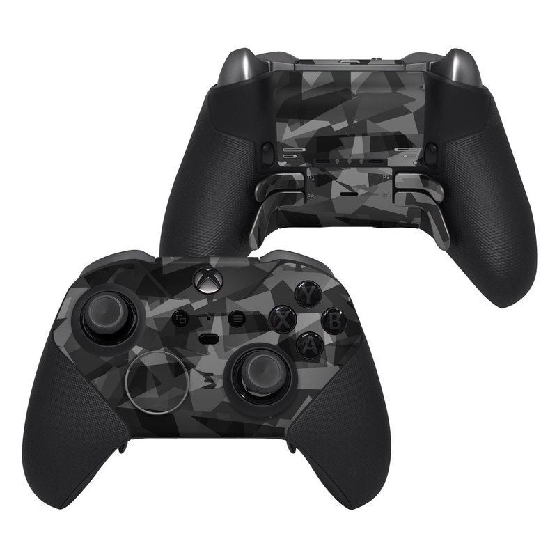 Xbox Elite Controller Series 2 Skin design of Black, Pattern, Triangle, Black-and-white, Monochrome, Grey, Design, Line, Architecture, Monochrome photography, with black, gray colors