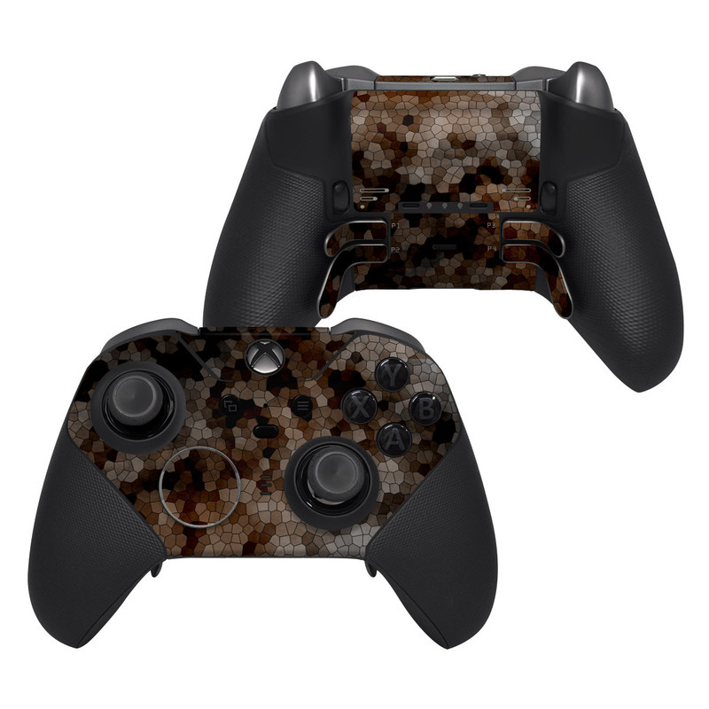 Xbox Elite Controller Series 2 Skin design of Brown, Design, Soil, Pattern, Rock, Rust, Granite, Metal, with black, white, gray, brown colors