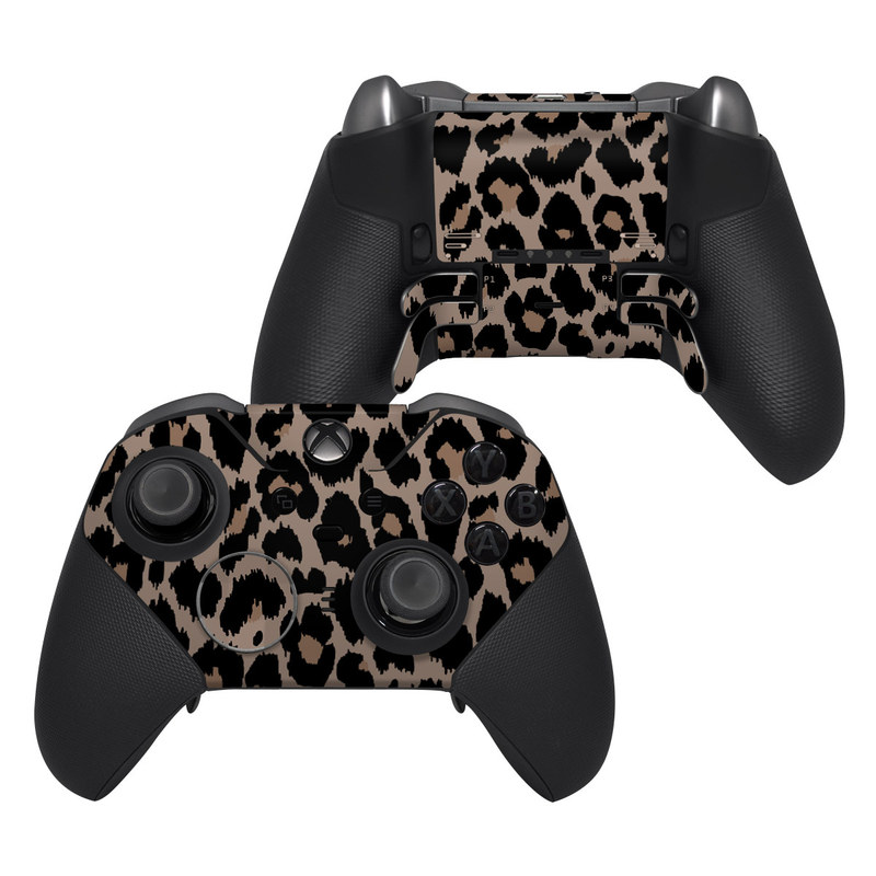 Xbox Elite Controller Series 2 Skin design of Pattern, Brown, Fur, Design, Textile, Monochrome, Fawn, with black, gray, red, green colors