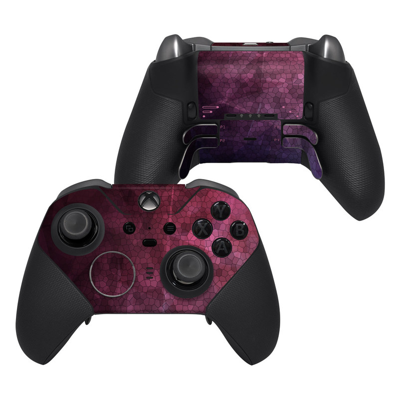 Xbox Elite Controller Series 2 Skin design of Purple, Sky, Red, Violet, Pink, Pattern, Design, Triangle, Line, Magenta, with black, red, purple, pink, white colors