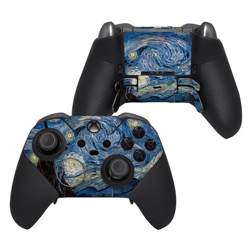 Xbox Elite Controller Series 2 Skin design of Painting, Purple, Art, Tree, Illustration, Organism, Watercolor paint, Space, Modern art, Plant, with gray, black, blue, green colors