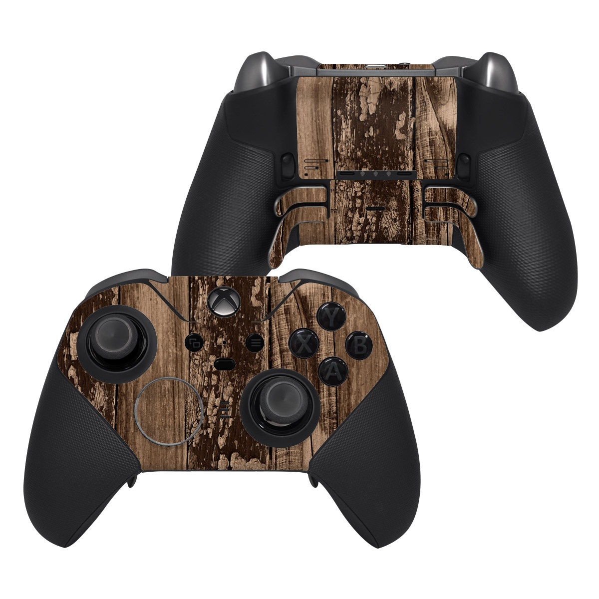 Xbox Elite Controller Series 2 Skin design of Wood, Tree, Brown, Plank, Trunk, Pattern, Line, Hardwood, Black-and-white, Forest, with brown, black colors