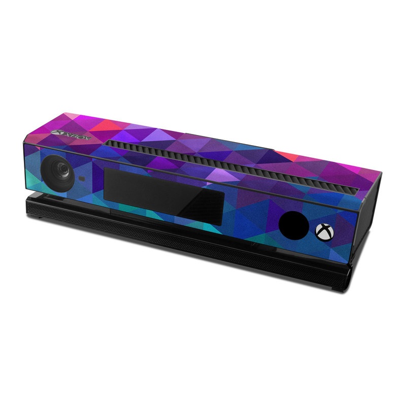 Xbox One Kinect Skin design of Purple, Violet, Pattern, Blue, Magenta, Triangle, Line, Design, Graphic design, Symmetry, with blue, purple, green, red, pink colors