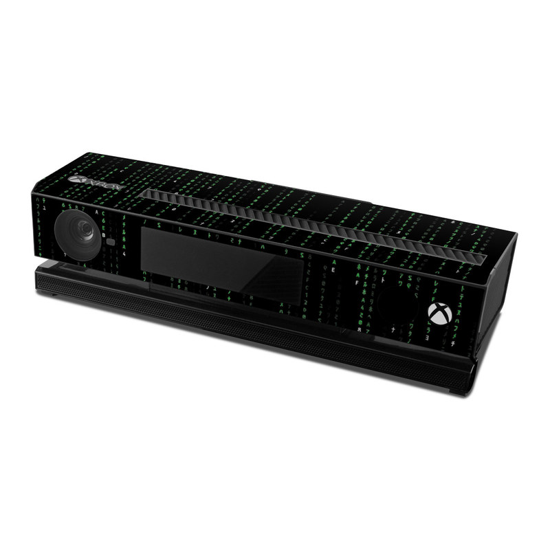 Xbox One Kinect Skin design of Green, Black, Pattern, Symmetry, with black colors