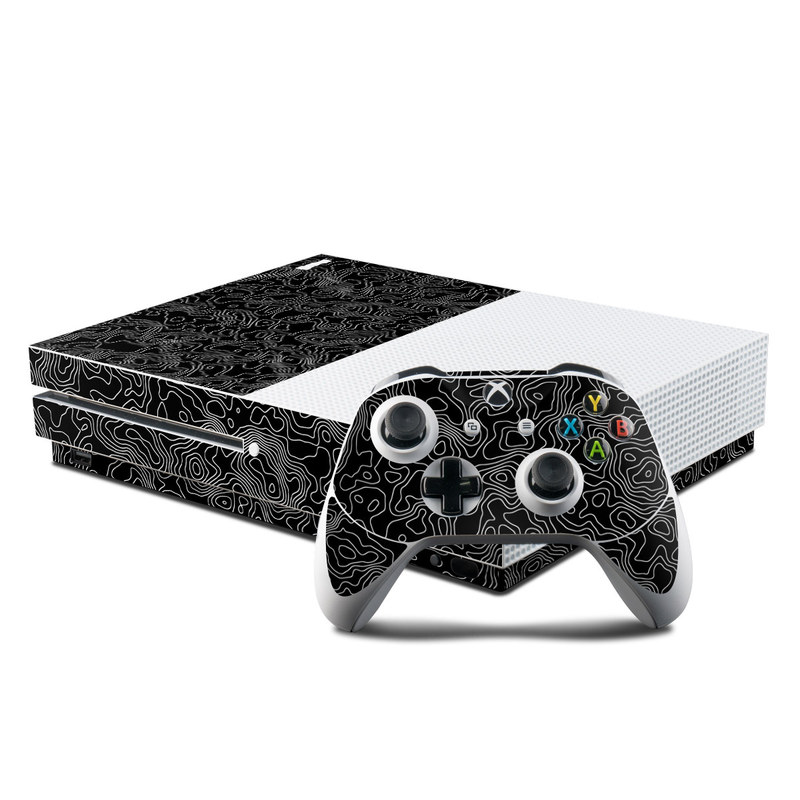 Xbox One S Skin design of Art, Motif, Pattern, Symmetry, Monochrome, Circle, Font, Visual arts, Illustration, Monochrome photography with black, gray colors