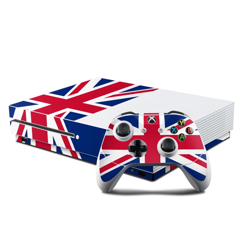Xbox One S Skin design of Flag, Red, Line, Electric blue, Design, Font, Pattern, Parallel, Flag Day (USA) with red, white, blue colors