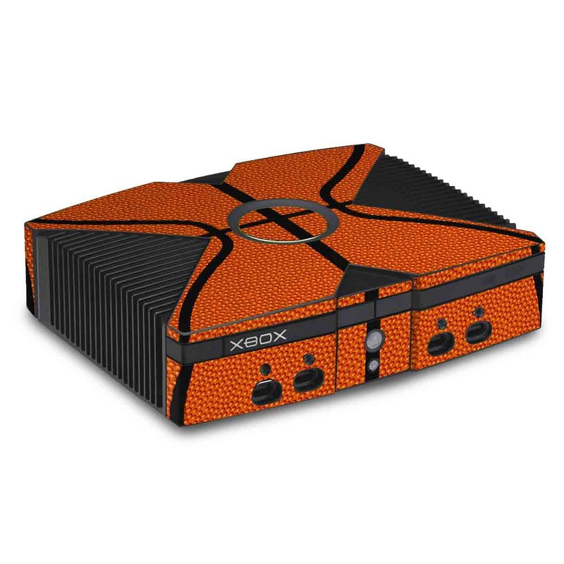 Old Xbox Skin design of Orange, Basketball, Line, Pattern, Sport venue, Brown, Yellow, Design, Net, Team sport, with orange, black colors