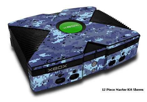 Old Xbox Skin design of Blue, Purple, Pattern, Lavender, Violet, Design, with blue, gray, black colors