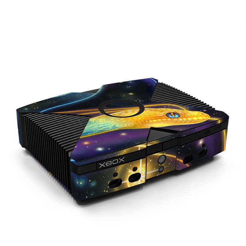 Old Xbox Skin design of Atmosphere, Light, Organism, Art, Font, Astronomical object, Galaxy, Star, Science, Nebula, with black, white, yellow, orange, green, purple colors