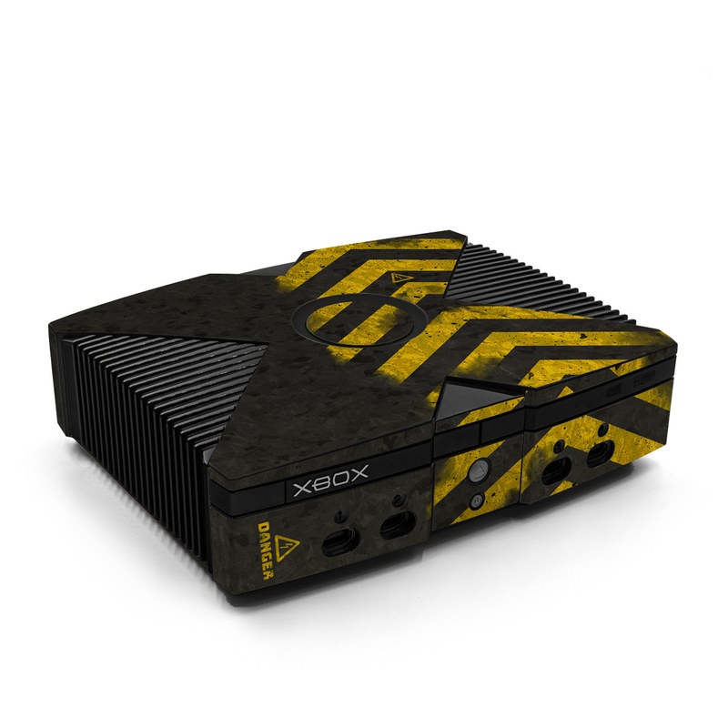 Old Xbox Skin design of Colorfulness, Road surface, Yellow, Rectangle, Asphalt, Font, Material property, Parallel, Tar, Tints and shades, with black, gray, yellow colors