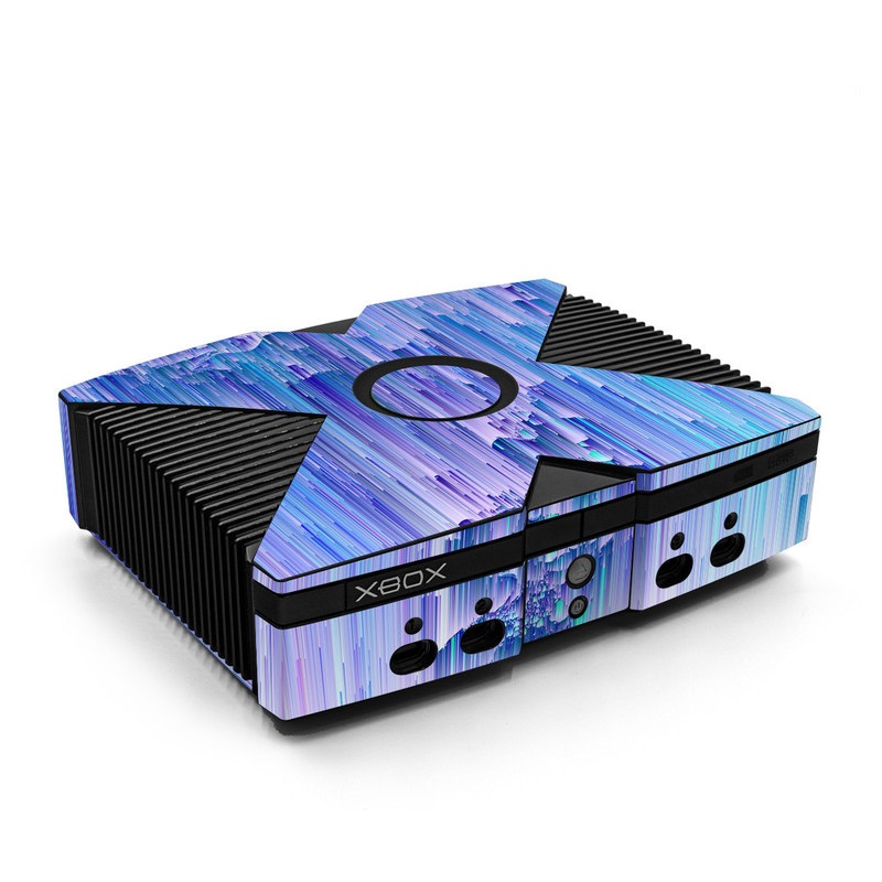 Old Xbox Skin design of Blue, Purple, Lavender, Ice, with blue, purple colors